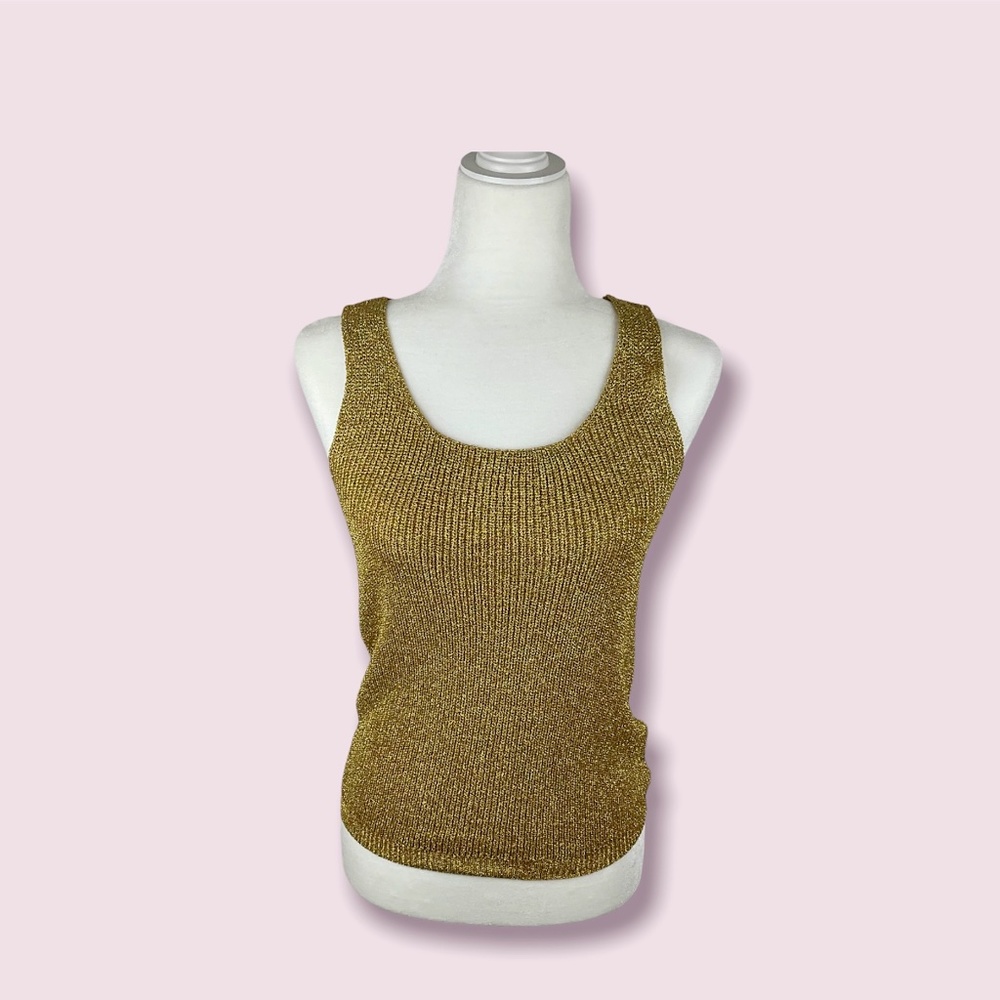Effecí creazioni Gold Knit Sleeveless top size S